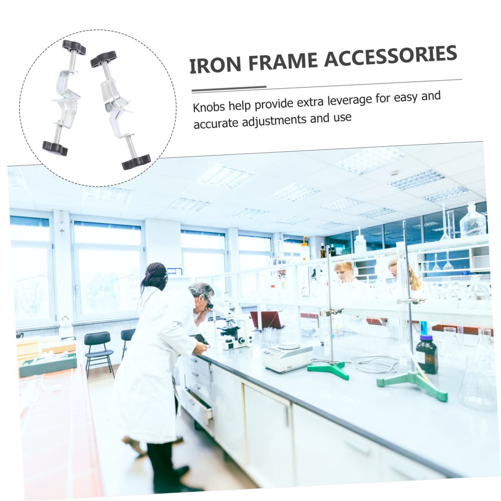 PLAFOPE 2 Pièces Métal École Support Stand Chimie Droite Pince Équipement Laboratoire Titulaire Obligatoire Soutien Laboratoire Accessoires Laboratoire Clip Industriel Tête De Manchon Lourd Pour Fer
