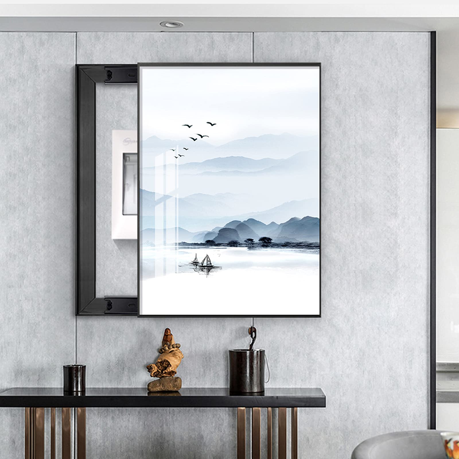 Quadro Decorativo Scatola Di Distribuzione,Contatore Elettrico Decorativo Scatola Contatore Elettrico Staccabile Scatola Di Distribuzione Scatola Di Distribuzione Interruttore Sicuro Pittura Decoraz
