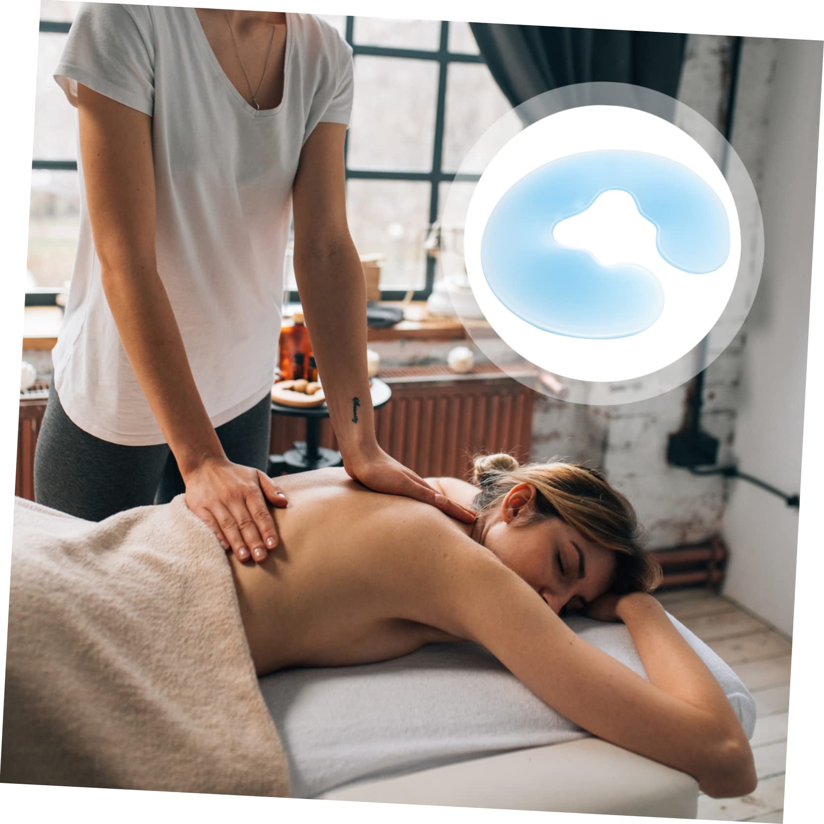 Almohada de Silicona para SPA y Salón Almohada Facial Boca Abajo de Silicona para Relajación de Cara y Cuerpo Salón de Belleza