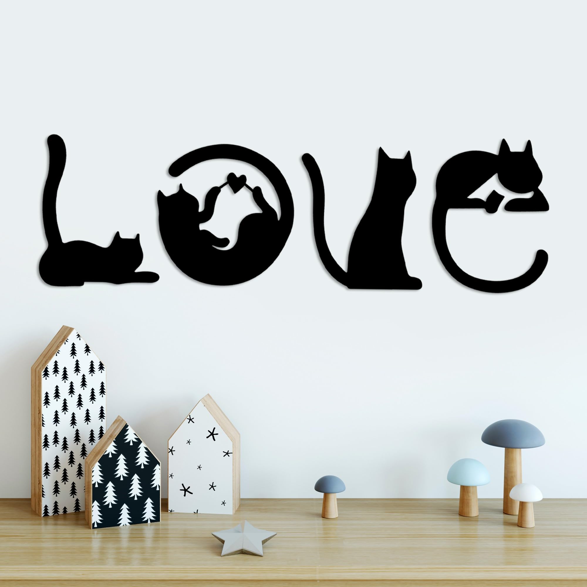 Stylish Black Decorative Metal Wall Accessory, 60 x 19 cm, 100% Metal, 1.5 mm Thickness, Perfect for Modern Home Decor & Unique Wall Art