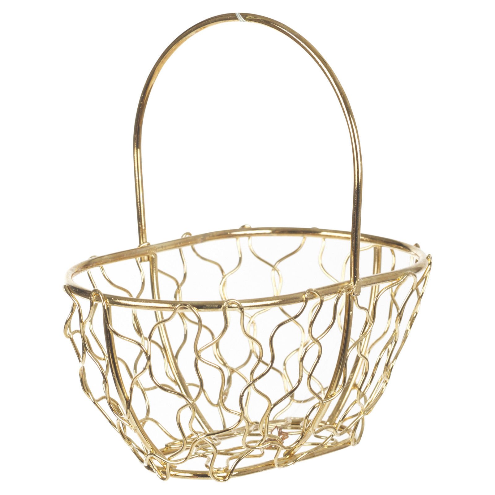 Urbnliving Oblong Gold Wire Mesh Basket