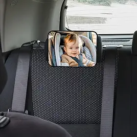 Espelho de segurança para assento de carro para bebês virados para trás, visão ampla clara, rotação de 360°, observe facilmente o movimento do bebê, seguro, inquebrável