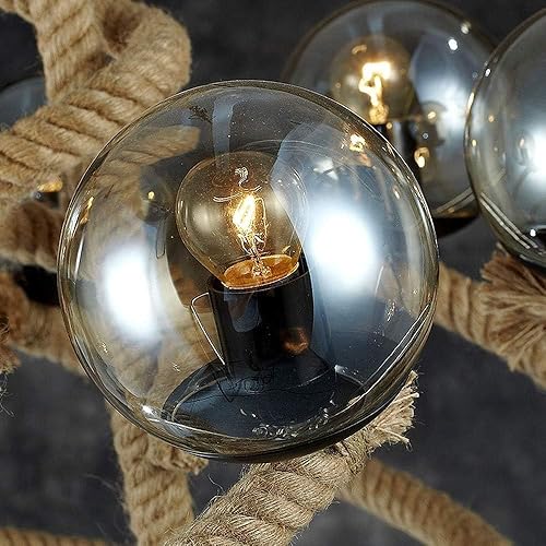 Miniatura 4 de Genérico Araña moderna, Country Nostalgic Industrial Hanging Lamp Retro Classic Green Glass Lampshade Pendant Light Restaurant Bar lamp