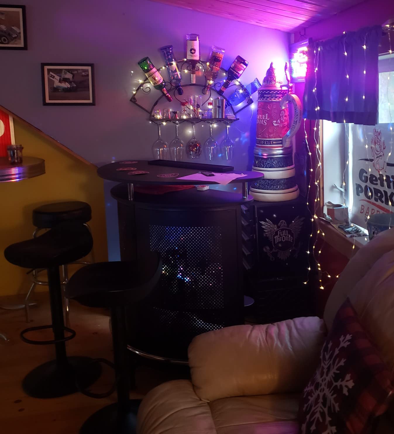 43/mo Finance Tribesigns Bar Unit with Metal Mesh Front, Home Liquor