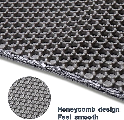 Miniatura 6 de TidyNuts Tapete de arena para gatos para caja de arena de mascotas, tapete impermeable para gatos con diseño de doble capa, suave en las patas,