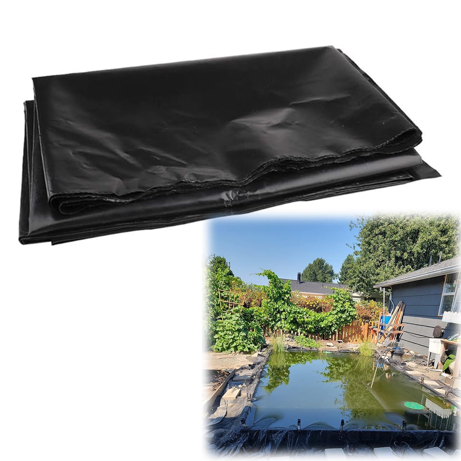 Bâche pour étang de jardin durable de qualité supérieure 6x12