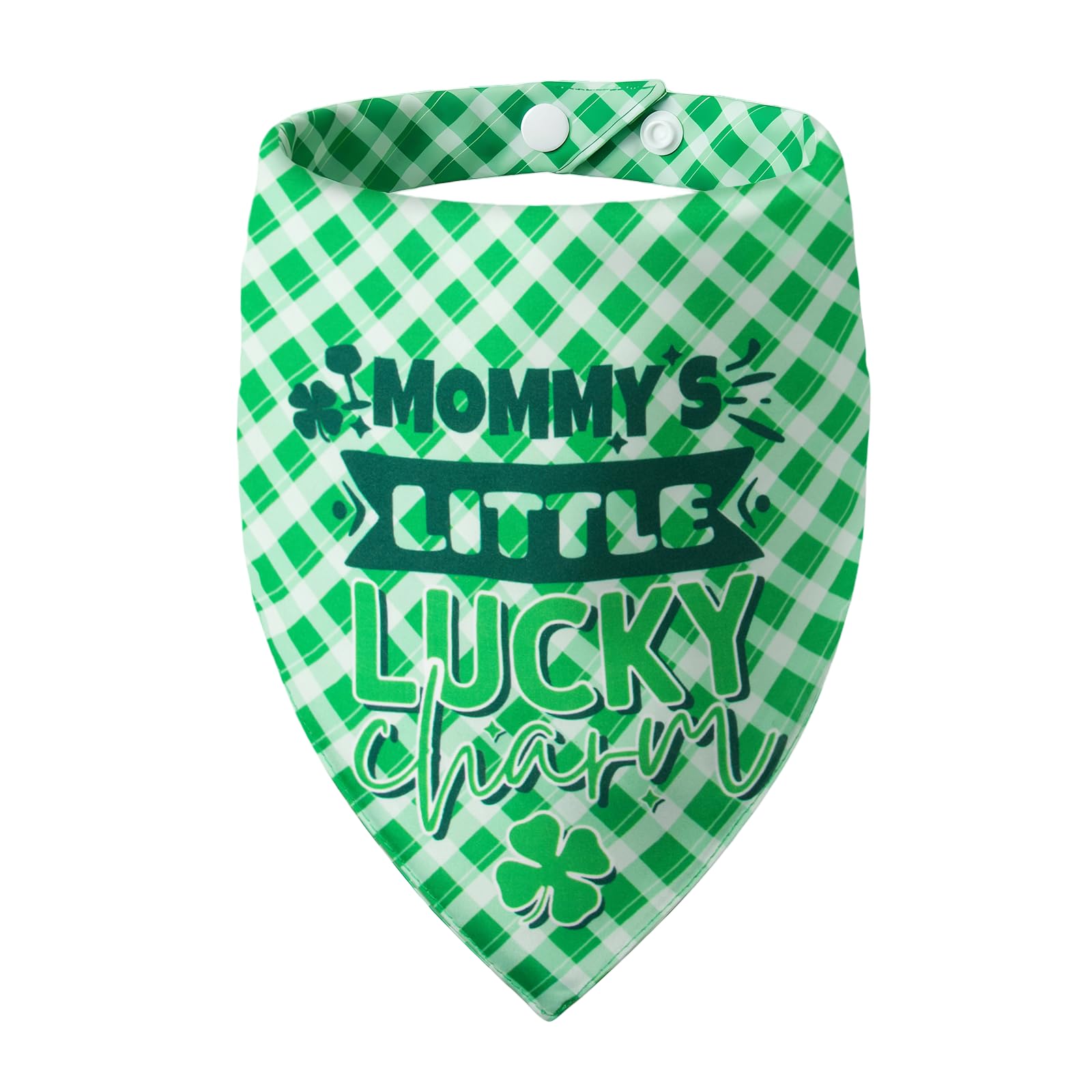 ICEMOOD Dog Bandanas for St. Patricks Day 2-in-1 Daddy's/Mommy's Little Lucky Charm - Double-Sided Green Plaid, Pet Lucky Holiday Costumes Scarf with Snap Button, Small & Medium Breeds (5-30lbs) — image 1