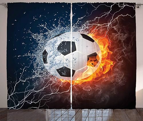 Miniatura 4 de Ambesonne Cortinas de dinosaurio, Historia de una criatura T-Rex, el tema jurásico del dinosaurio estilo 3D y un diseño fósil de una obra de arte,