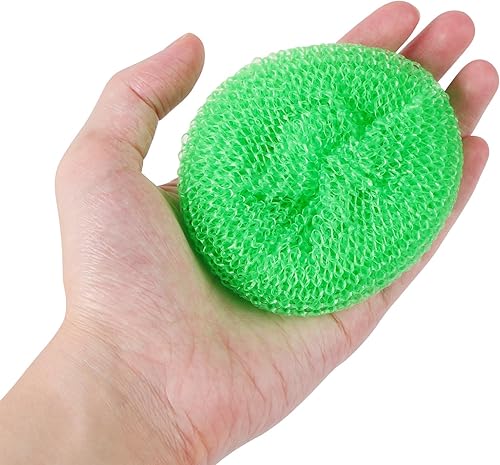 Miniatura 7 de MIDELONG Estropajos de plástico para platos, olla de plástico redonda, estropajos de platos, varios colores de malla de poliéster para limpieza de