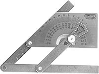General Tools #39 Stainless Steel Protractor Angle Finder - Inside, Outside, Sloped Angles 0°-180° Precision Tool