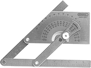 General Tools Protractor and Angle Finder #39, Stainless Steel, Outside, Inside, Sloped Angles, 0° to 180°