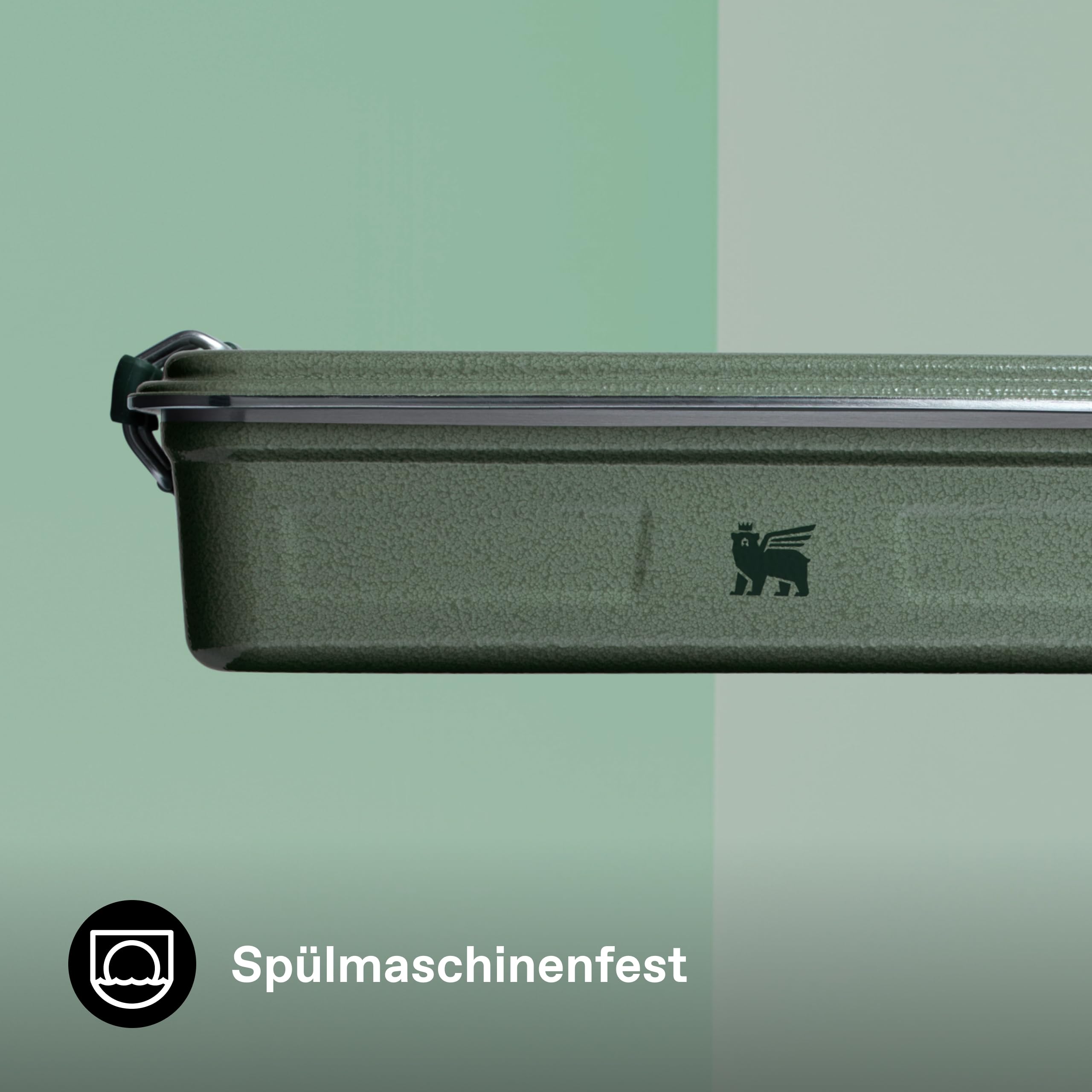 STANLEY 1913 Useful Classic Box 2L - Hammertone Green | Edelstahl-Lunchbox - Stapelbar - BPA-frei - Sicherer Verschluss - Spülmaschinenfest