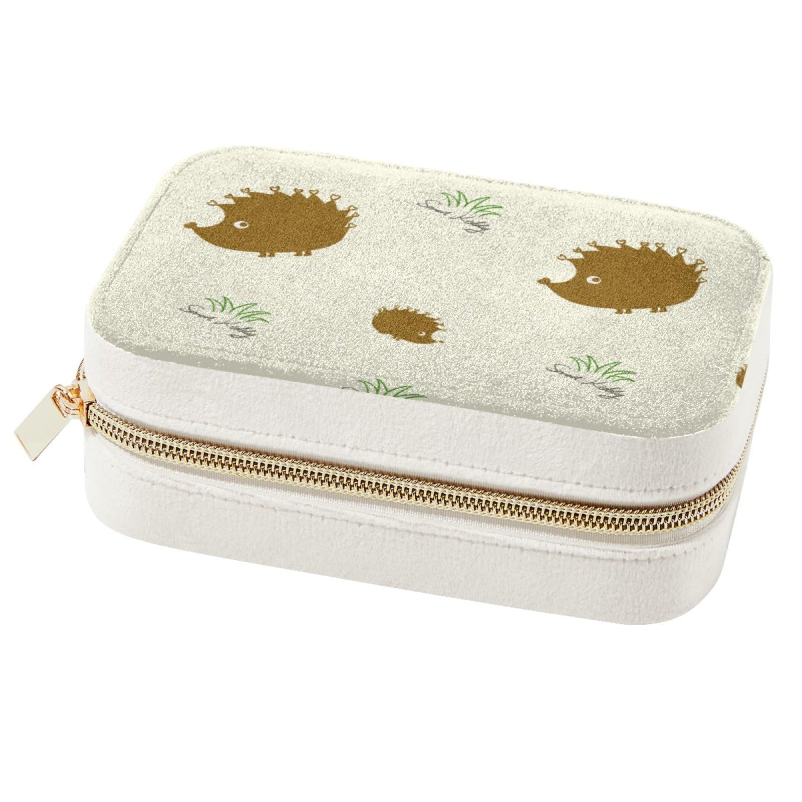Boîte à bijoux portable hérisson pour ranger bagues et puces