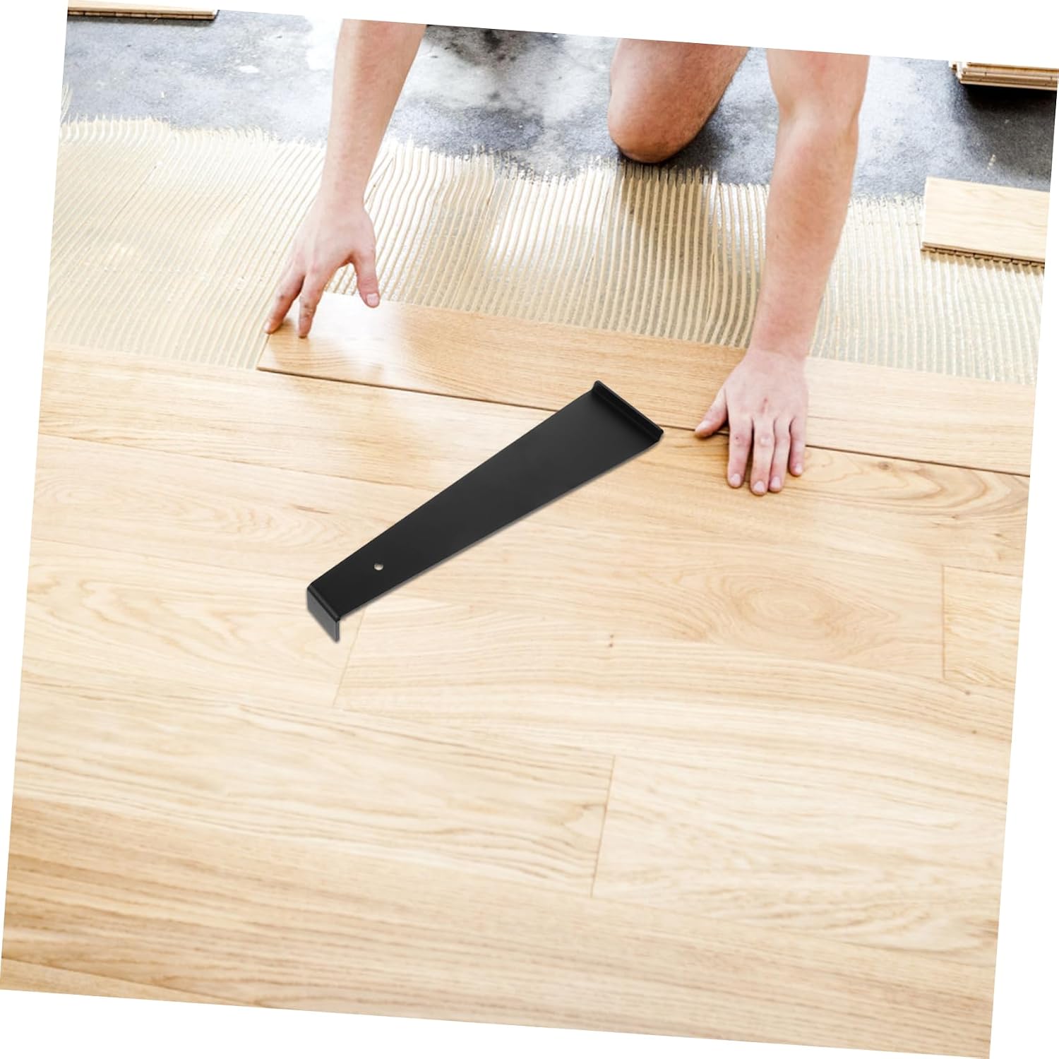 DOITOOL Floor Installation Pull Bar Tool for Laminate and Vinyl Flooring Heavy-duty Construction for Tight Spaces for Projects and Includes Pads for Stability