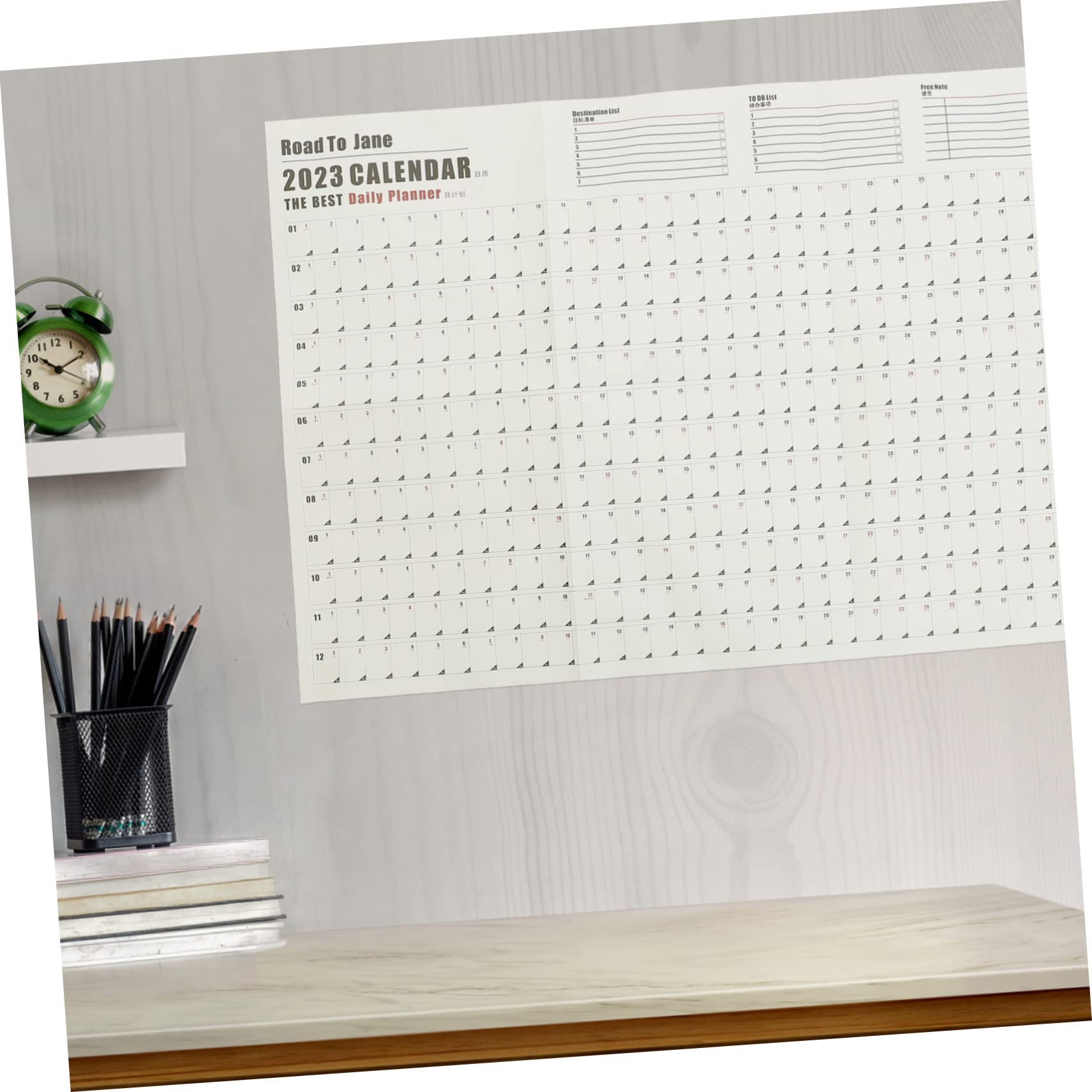 Tofficu 5pezzi Calendario Muro Pianificatore Annuale Carta Design Semplice e Fresco Per Pianificazione Quotidiana e Obiettivi Annuali