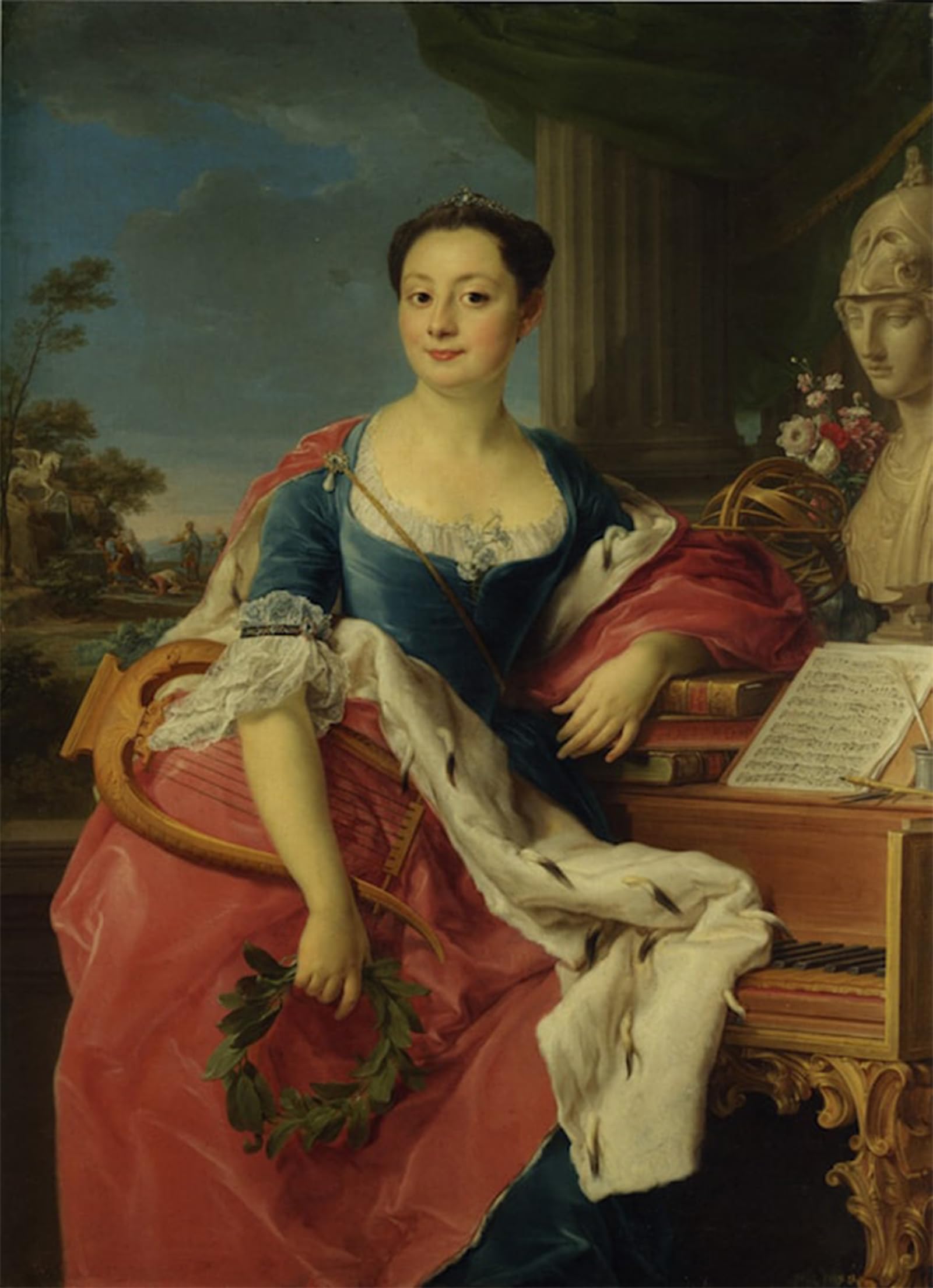ARTXLXXBN Famous Painting Canvas Artwork Graffiti Print the Principessa Giancinta Orsini Buoncompagni Ludovisis by Pompeo Batoni Portrait Canvas Image for Home Decor 60x90cm