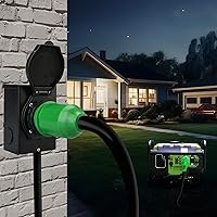 Vista 2 de Kit de emergencia de alimentación combo RVGUARD, cable de generador de 50 amperios de 15 pies y caja de entrada de corriente, cable de generador