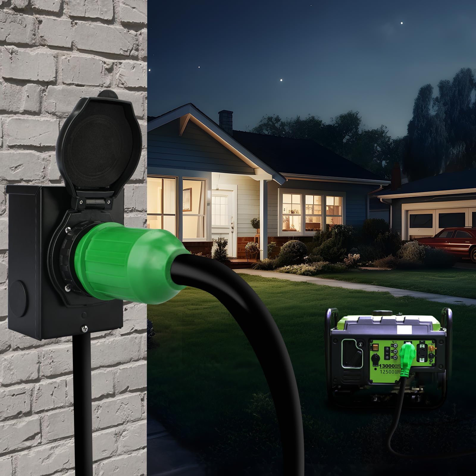 RVGUARD Emergency Power Combo Kit, 25 Foot 50 Amp Generator Cord and ...