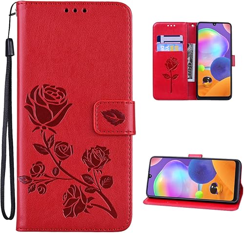 Miniatura 8 de Funda diseñada para Samsung Galaxy A13 5G, correa de muñeca con función atril, de piel sintética, con ranuras para tarjetas de efectivo. Funda