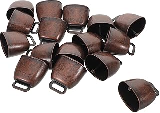 16 piezas Campanas para Mascotas Vintage de Hierro Cencerros Rústicos Antiguos Resistente y Prueba de Intemperie para Perros Caballos y Ovejas Accesorios DIY Color Rojo