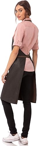 Miniatura 2 de Chef Works - Delantal unisex con babero, color marrón y negro, talla única