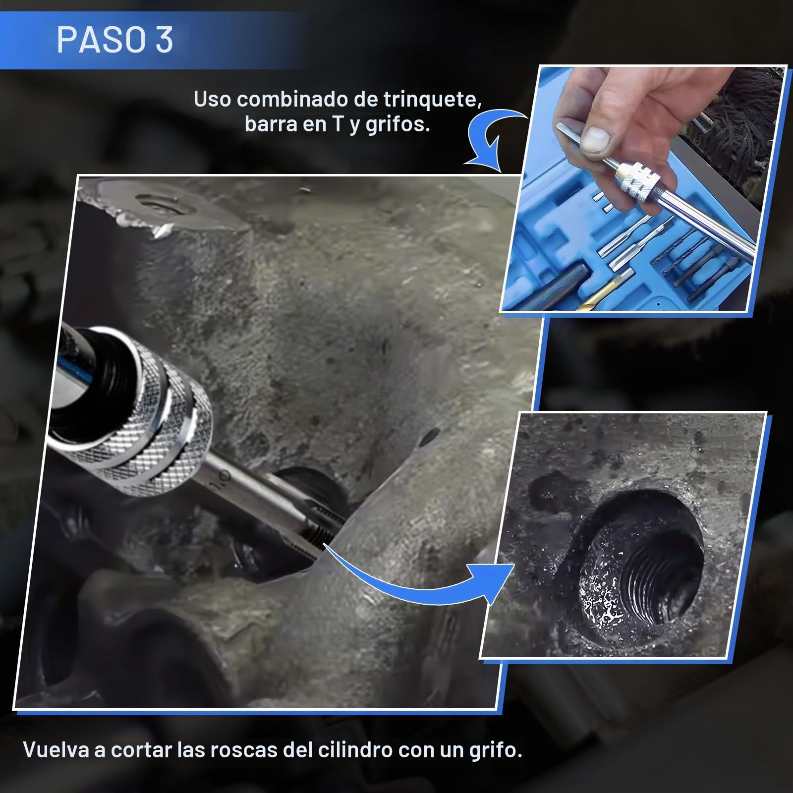EXLECO Juego de Herramientas de Extracción de Bujías Incandescentes - 16 Piezas, Kit de Herramientas para M8 y M10 Bujías Incandescentes Dañadas, Herramientas de Reparación de Bujías Incandescentes