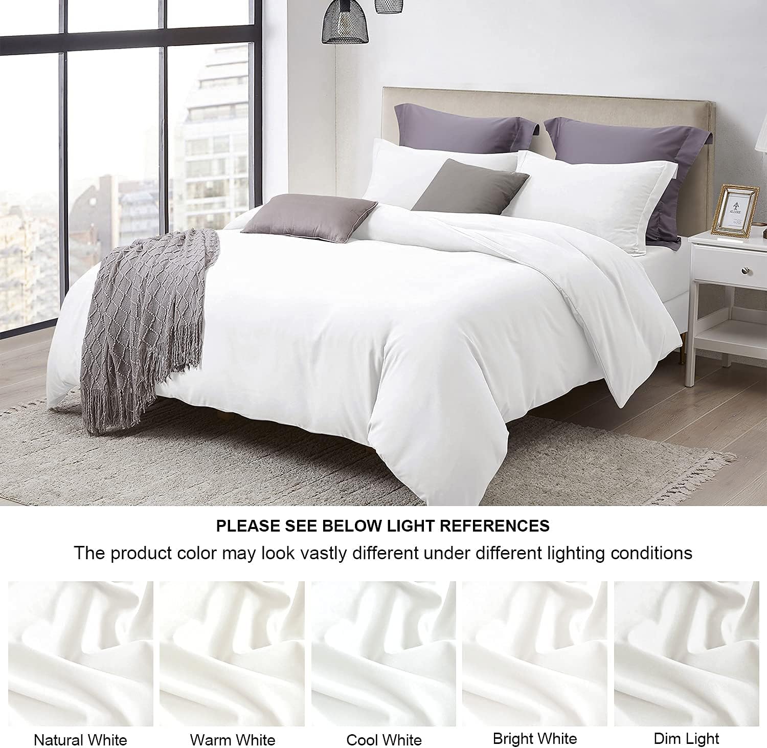 BEDELITE White Duvet Covers Queen Size - Super Soft & Comfortable Bedding Duvet Cover Set, Full Size Hotel Collection Comforter Cover with Zipper (Wrinkle Free, Lightweight, Breathable)