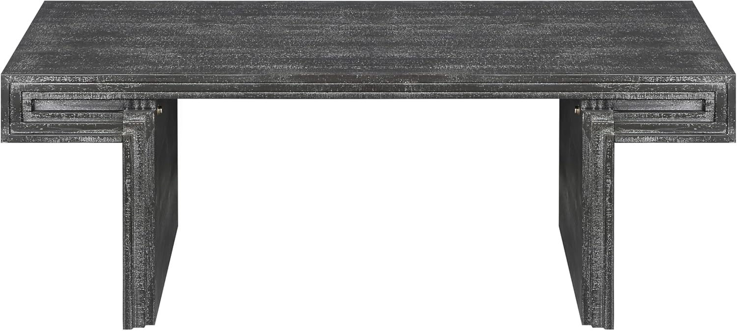SSLine 48inch Rectangle Coffee Table,Farmhouse Minimalist Wood Center Table with Wood Texture Design,Vintage Tea Coffee Table for Living Room,Bedroom, Home Office