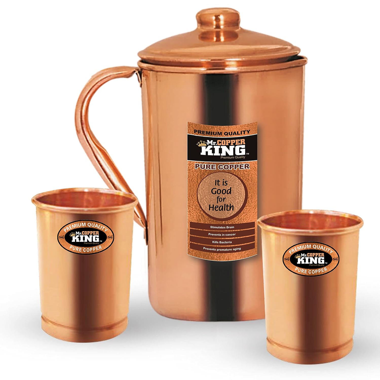 Mr.Copper King Copper Jug For Water, 100 Pure Anti Rust Anti Oxidant
