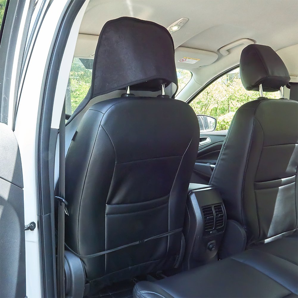 Blueshyhall Coprisedili per auto, impermeabili, lavabili e antiscivolo, in spugna, per sedili anteriori auto, in tessuto anti-sudorazione, per sedili auto dopo lo sport (nero)