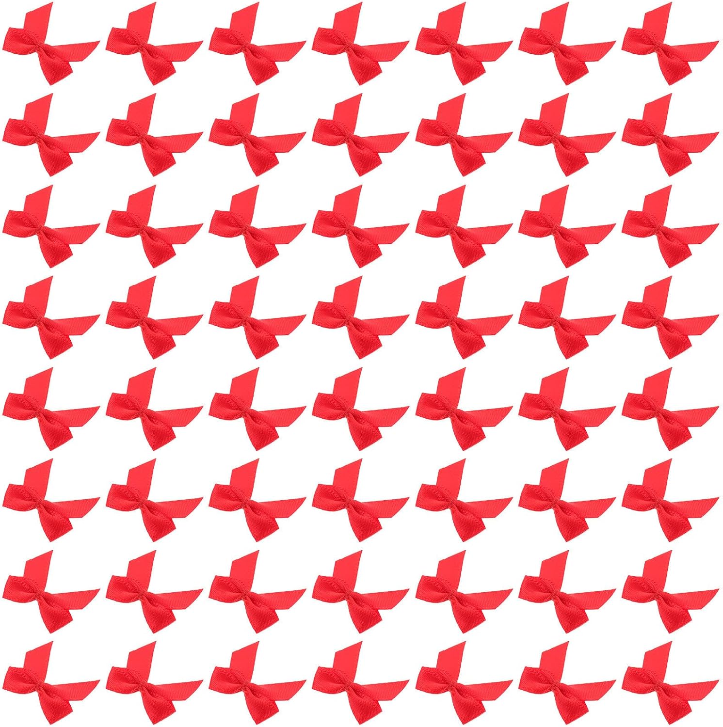 Garneck 100pcs Red Polyester DIY Bow for Clothing Decor Xmas