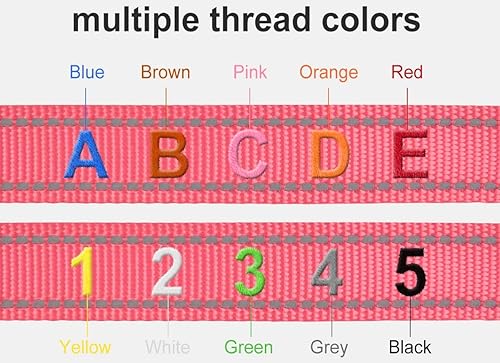 Miniatura 3 de Taglory Collares de perro personalizados, collar reflectante bordado para perro con nombre y número de teléfono, collar de perro de nailon ajustable