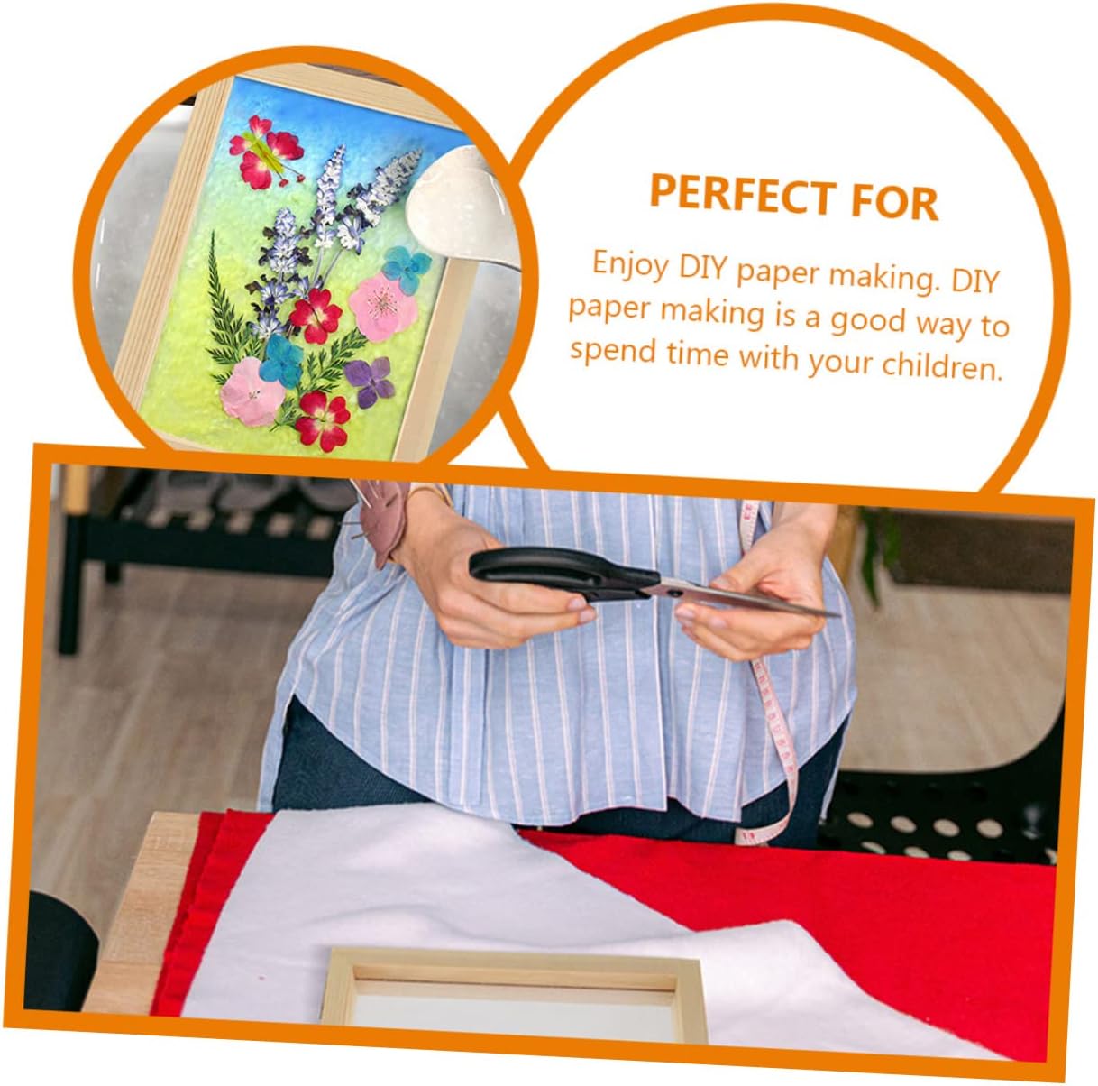 MINAOLULUS 4pcs Paper Making Mold Kit Wooden Frame Screen for DIY Crafts Paper Crafting and Educational Fun for Adults