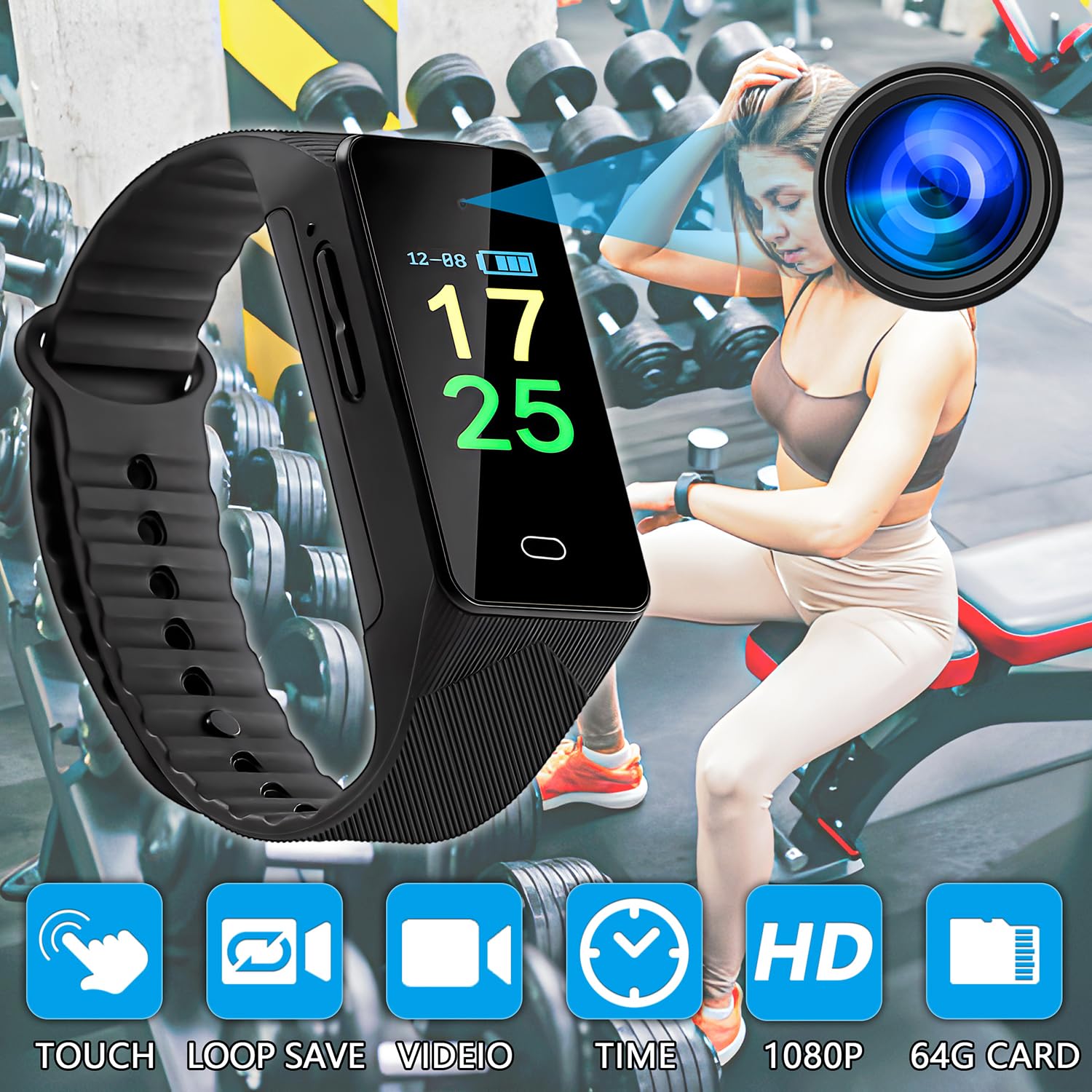 CENGFERDER 64GB Mini Video Camera,1080P Nanny Cam Portable Recorder with Motion Detection Outdoor and Home Security Cameras - 4