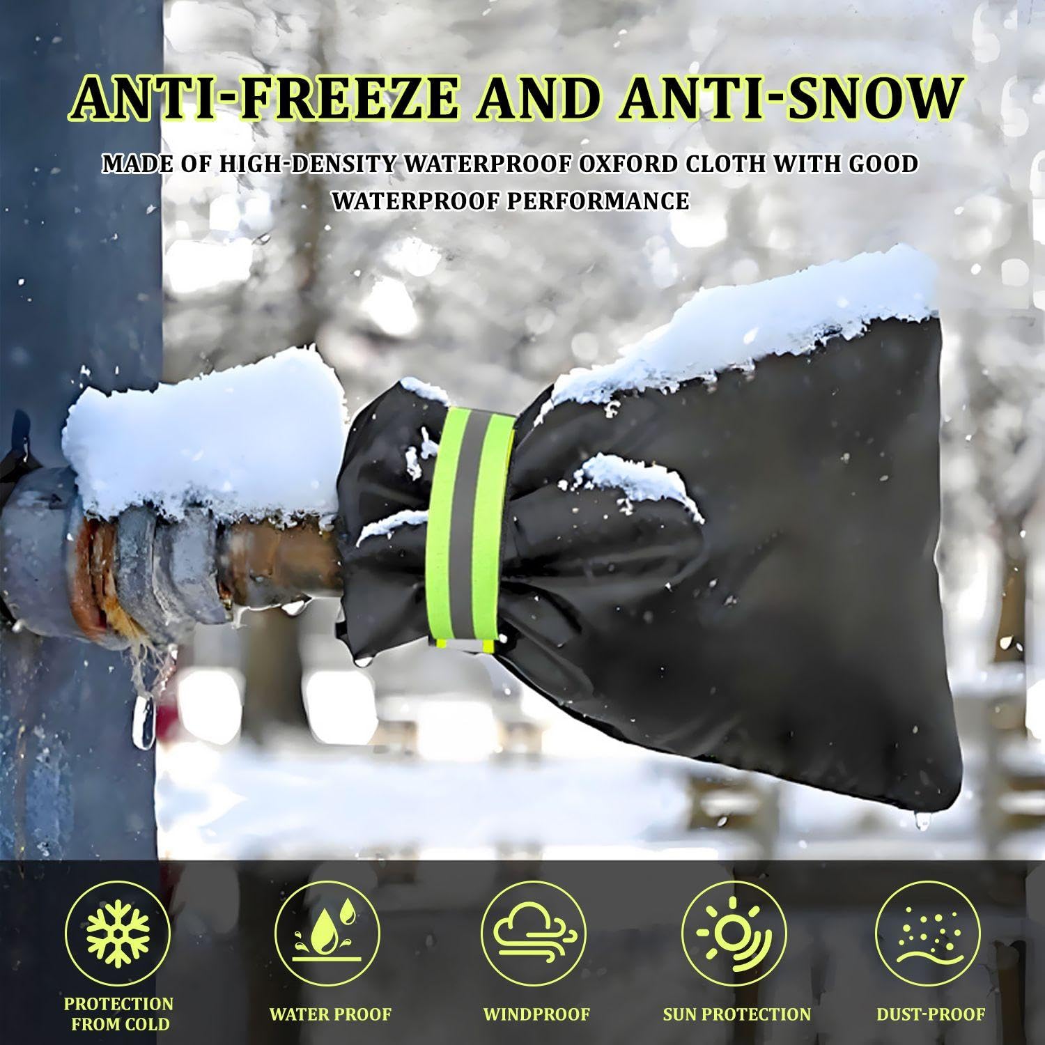 4 Pezzi di Copertura Antigelo per Rubinetto, Borsa Isolante Antigelo, Copertura di Protezione per Tubi Esterni Invernali