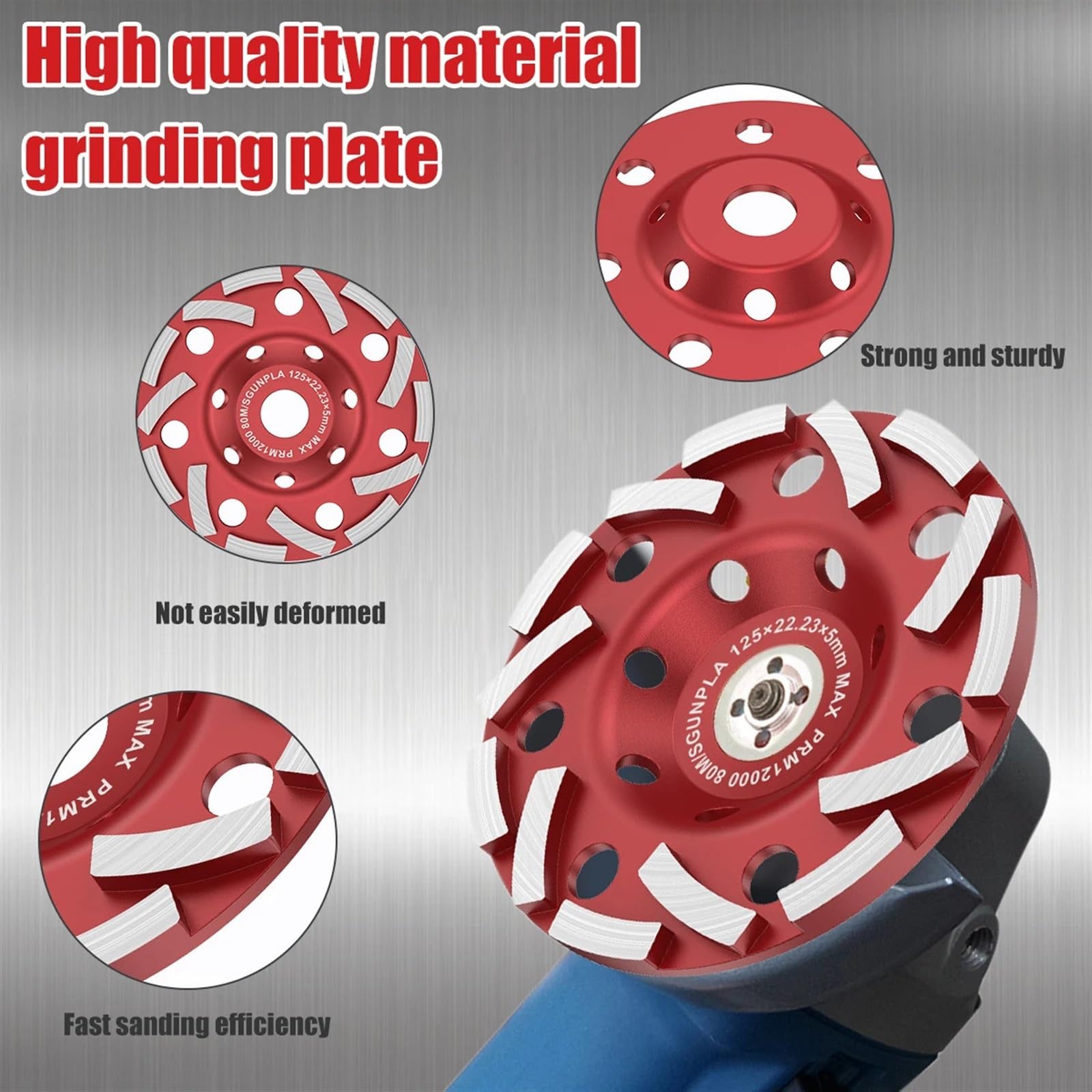 125/100 mm segment diamentowy ściernica do drewna rzeźba tarcza tarcza tarcza miska obróbka metalu kształt cięcia szlifowanie kubek do betonu 1 sztuka (5 cali)