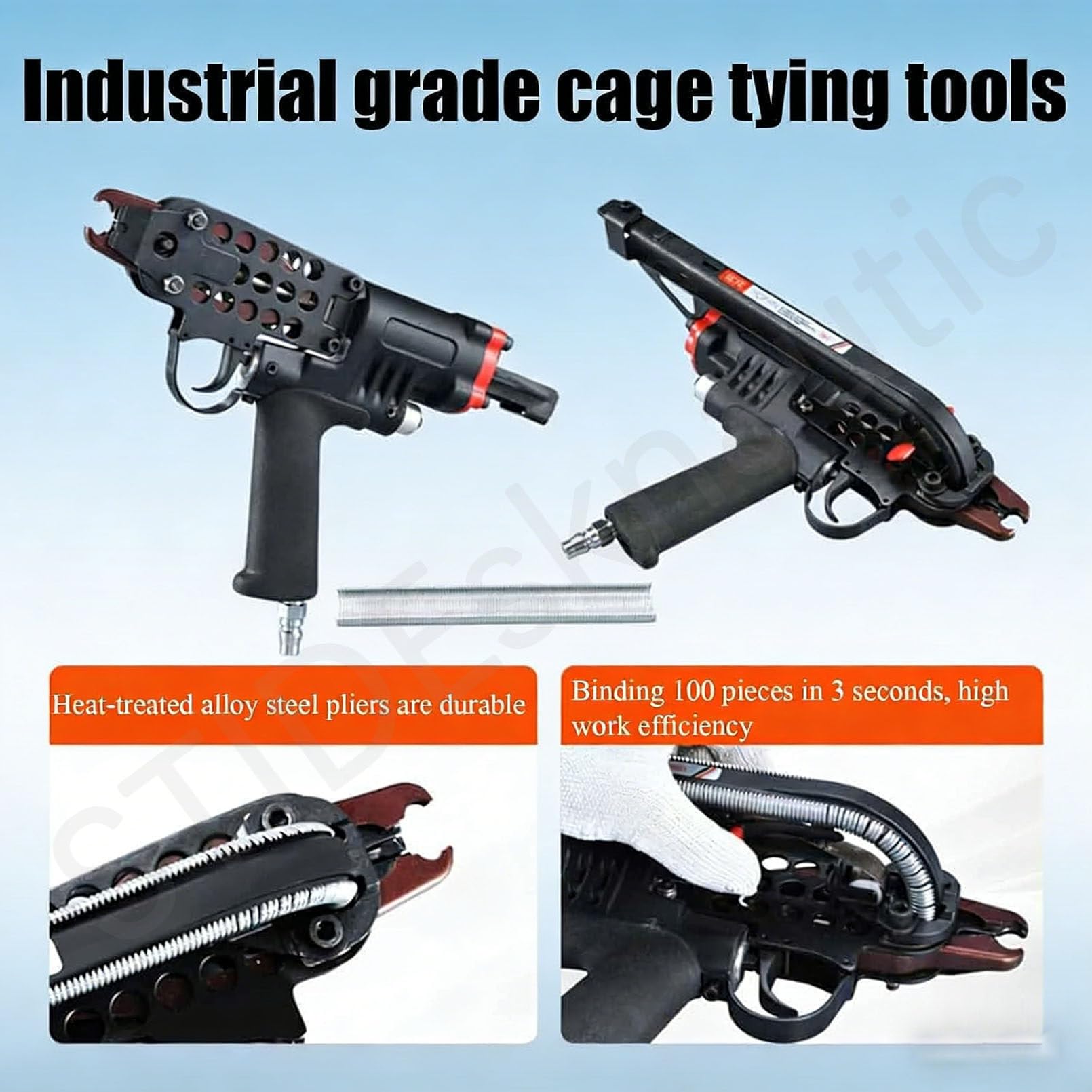 Pistola de clavos neumática tipo C, herramienta de encuadernación de jaula de grado industrial, para aplicaciones de valla y fijación