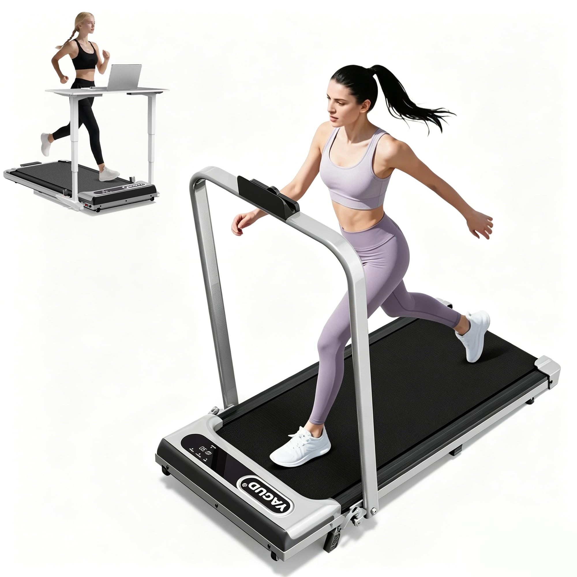 Photo 1 of [MISSING REMOTE & HANDLE BARS] Walking Pad with Incline, Under Desk Walking Pad Treadmill, 2.5HP Walking Pad with Remote and LED Display, 3 in 1 Portable Walking Pad with 265 lbs Weight Capacity for Home Office