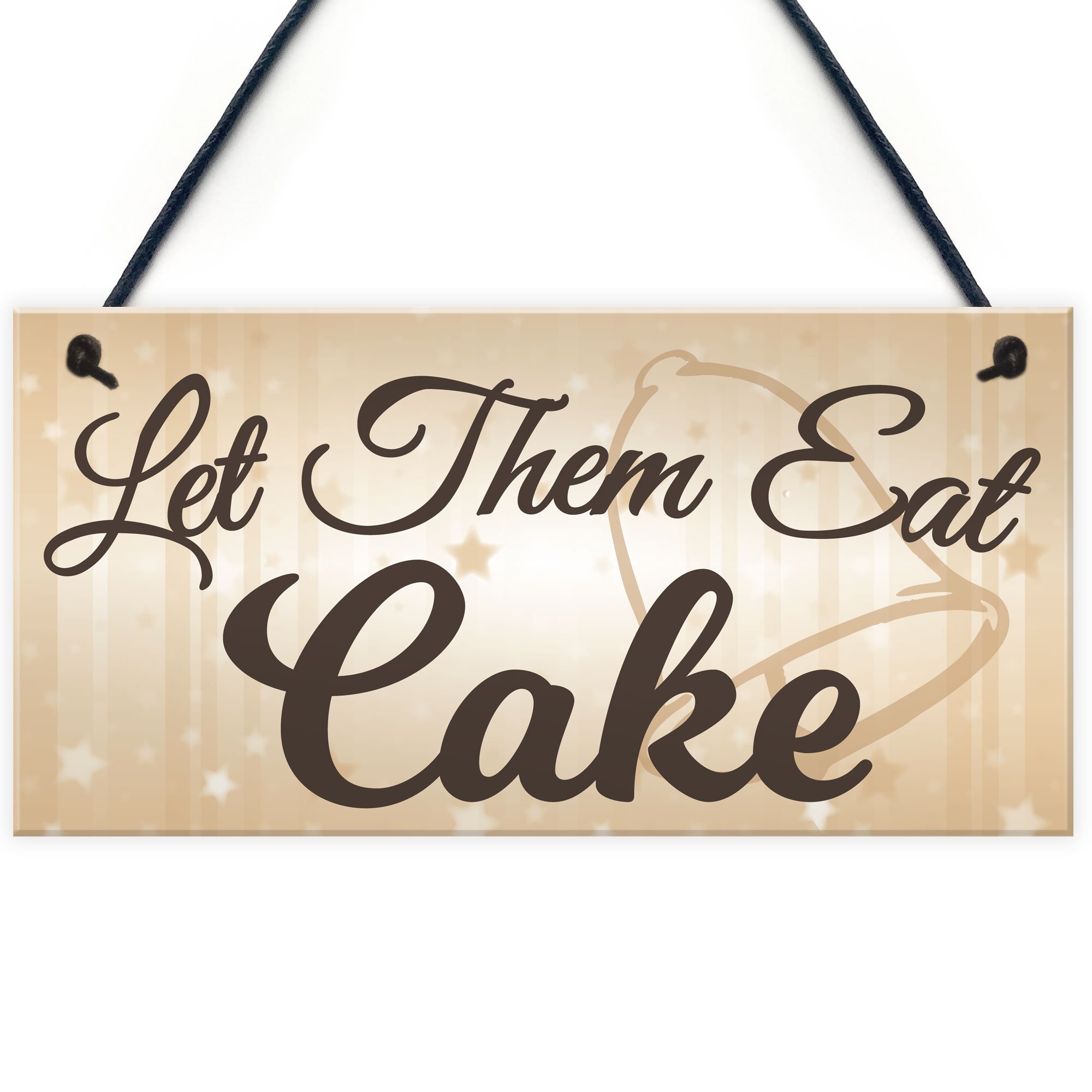 Red Ocean Let Them Eat Cake Novelty Hanging Wedding Table Plaque Decoration Gift Sign