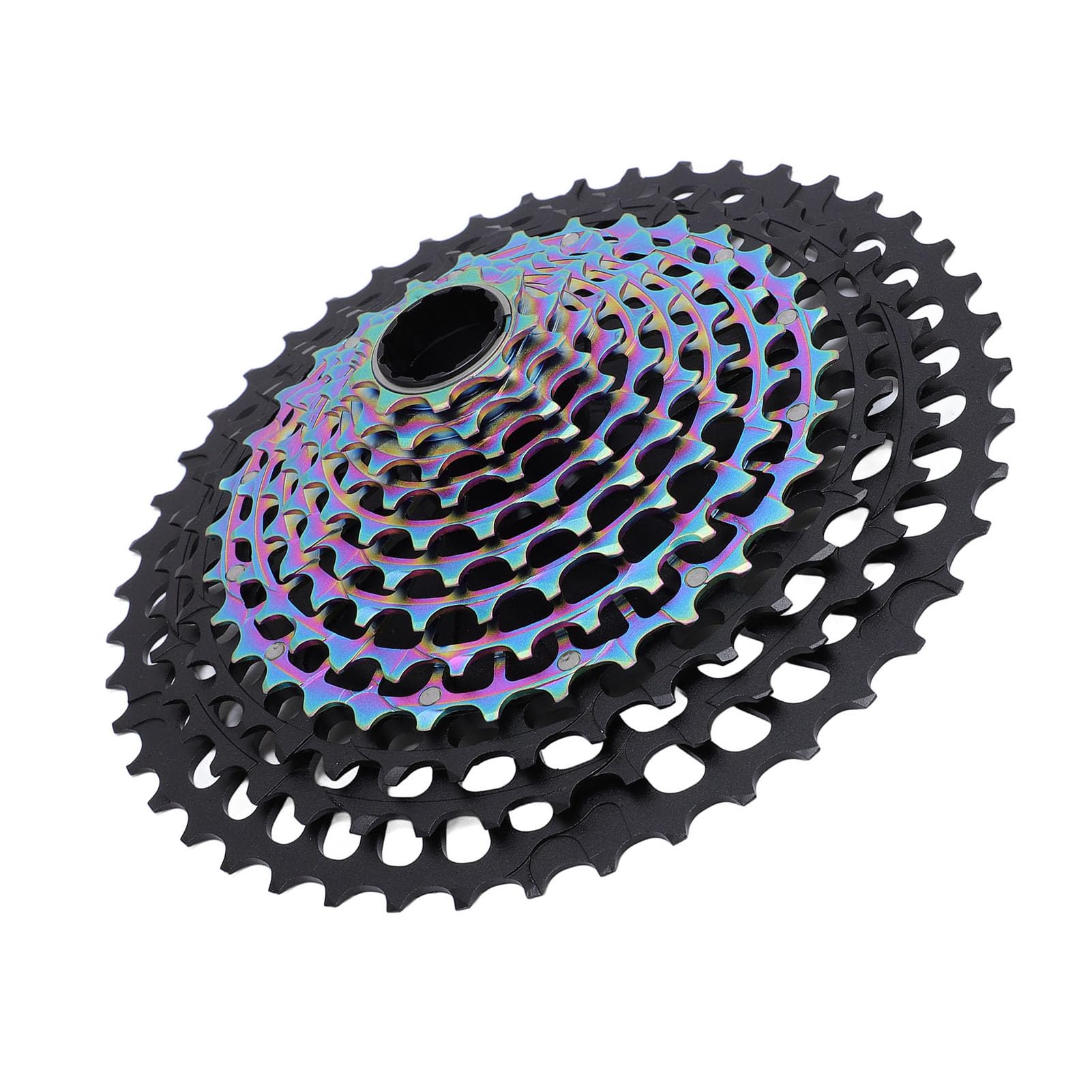Chrees Aleación de aluminio CNC Hollow Bike Casete, XD FreeHub, fácil instalación para cassettes de bicicleta volante con cambio rápido de marcha (negro colorido)