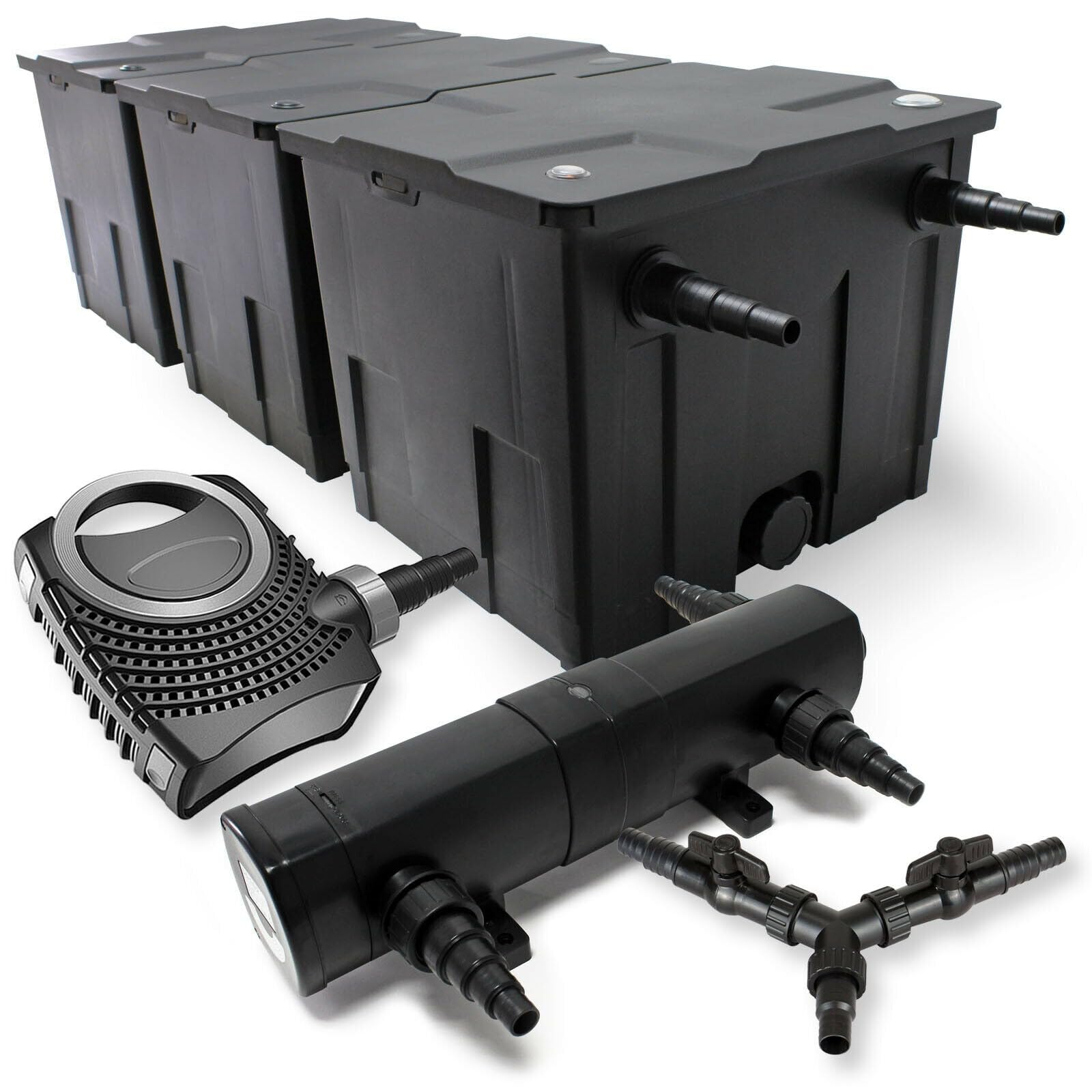Kit filtraggio laghetto 90.000 litri Sterilizzatore 18W Pompa 70W HELLOSHOP26