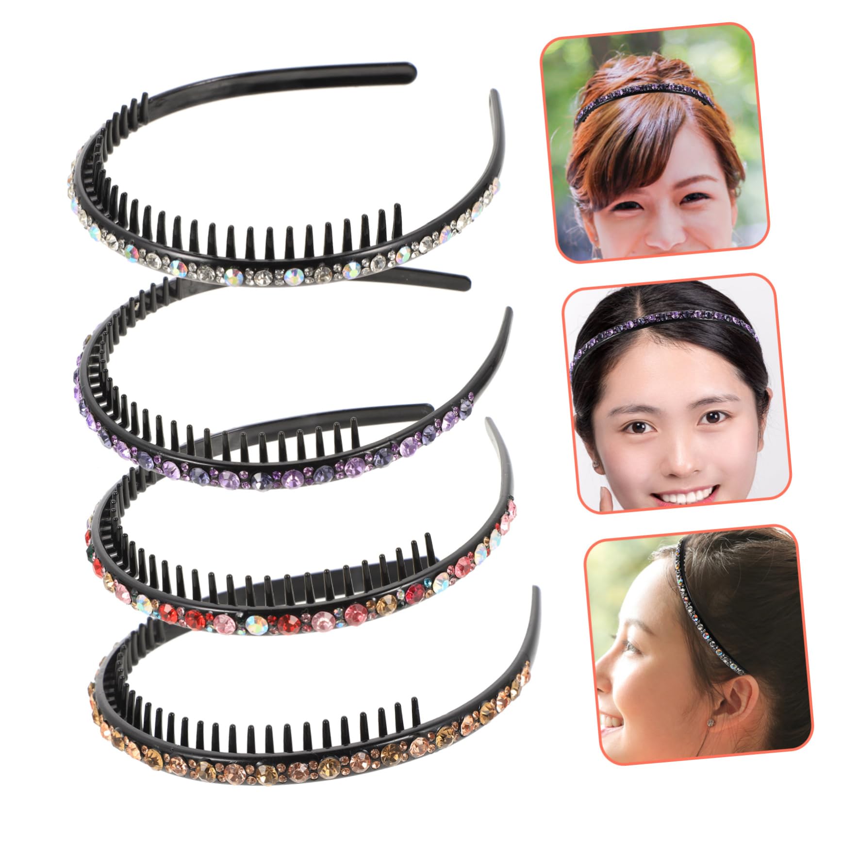 20 pezzi strass dentati per capelli cerchi per capelli per delicata testa sciarpa turbante bandana donna accessorio riutilizzabile per