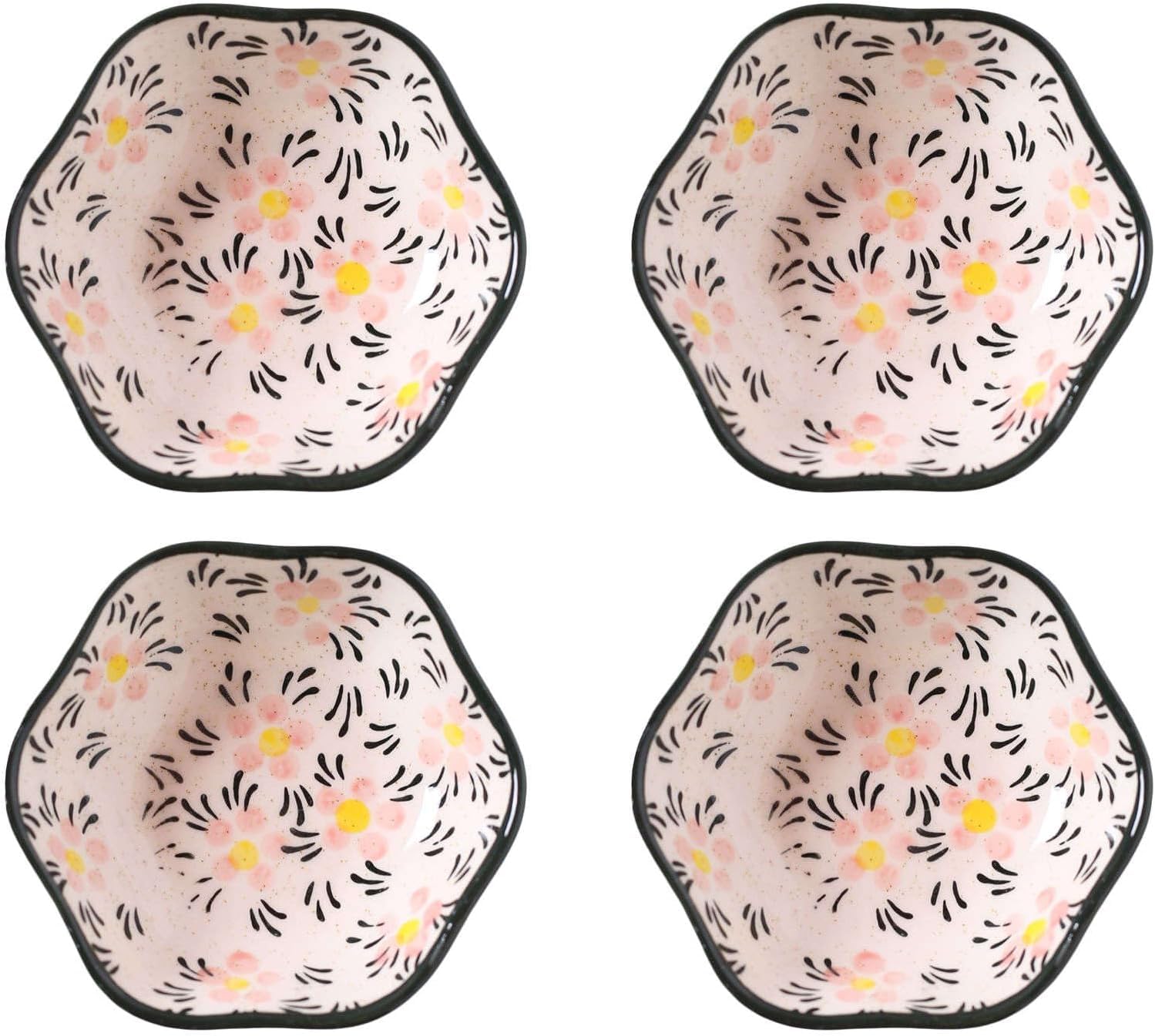 Ciotoline In Ceramica A Forma Di Fiore Per Salsa E Dessert (4 Pz) - 4