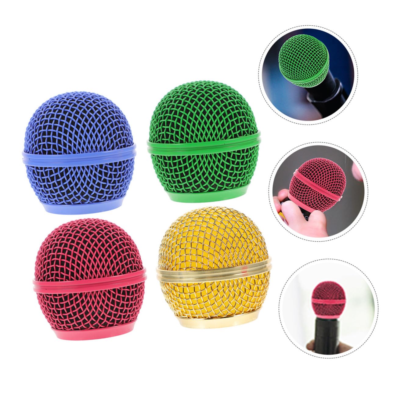 PRETYZOOM 8 piezas Repuesto de Rejilla de Micrófono Metálica con Malla Colorida para Cubierta Protectora de Micrófono Duradera para Músicos y Profesionales de Audio