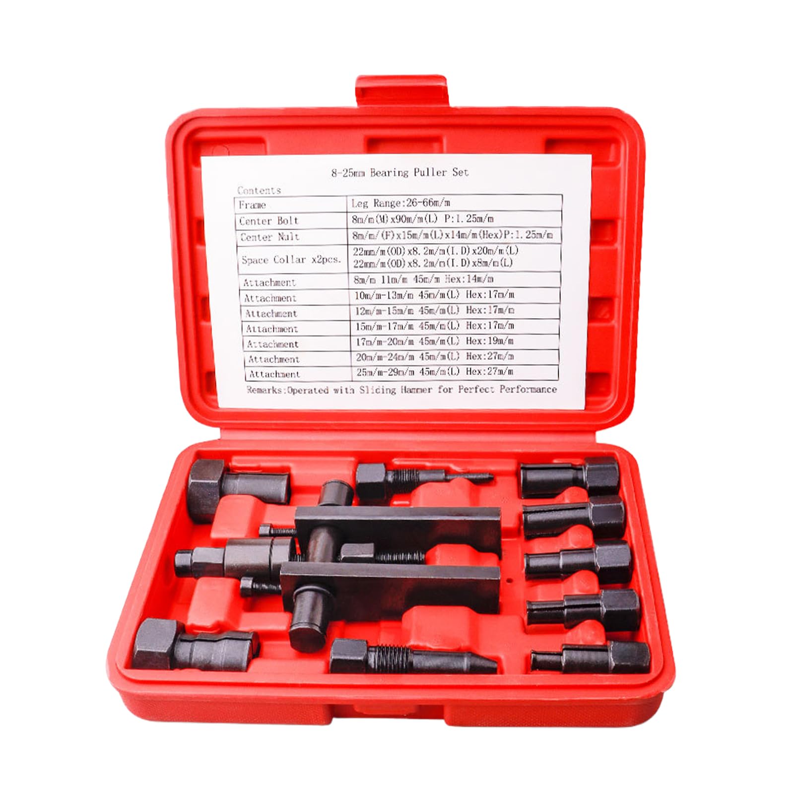 Set di 10 estrattori per cuscinetti interni per moto, 8 – 25 mm, attrezzi per la rimozione del cuscinetto della ruota, set di attrezzi per cuscinetti a sfera, estrattore cuscinetto ruota, estrattore