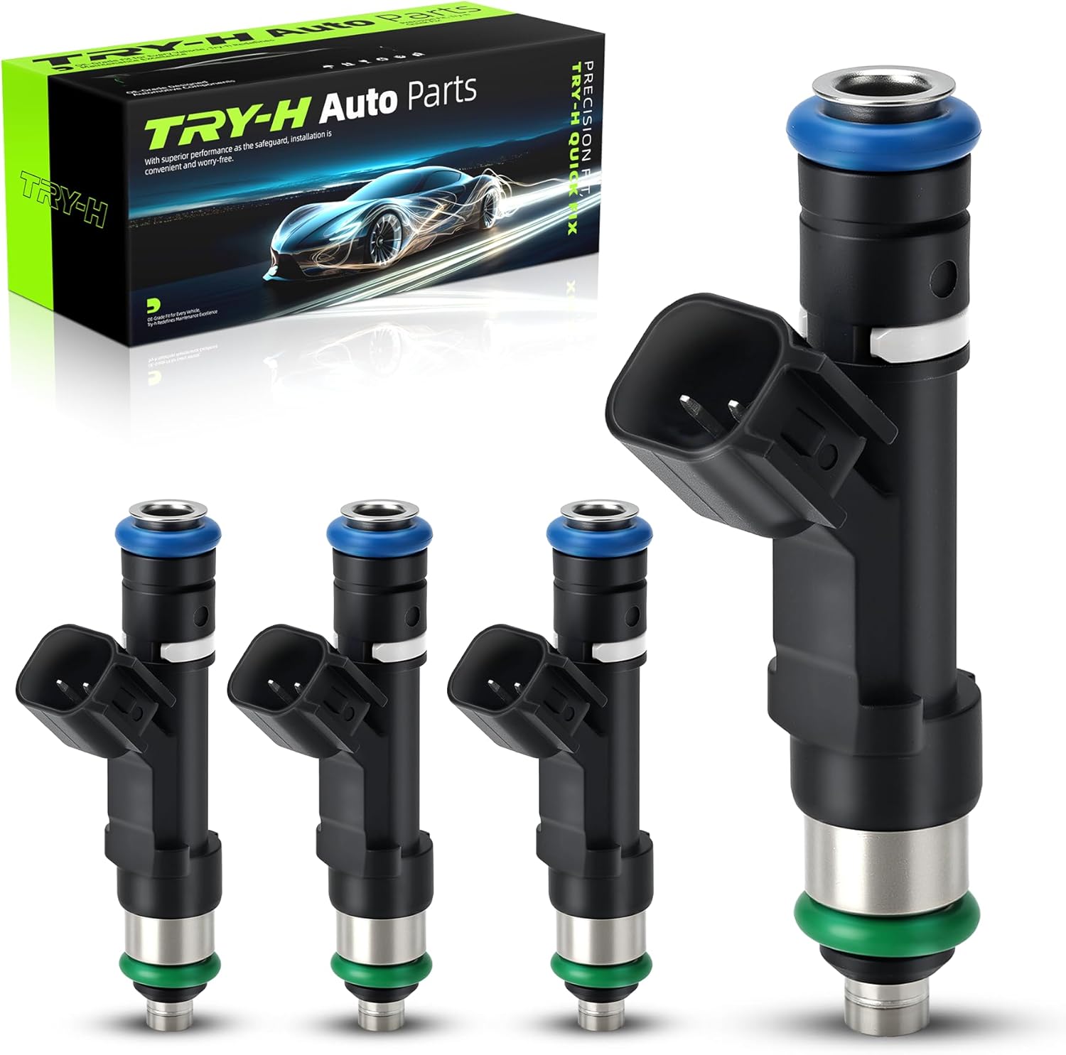 0280158162 Fuel Injectors Replacement for 2009-2018 Ford Escape 2010-2012 Fusion 2014-2018 Transit Connect 2011-2012 Lincoln MKZ 2009-2011 Mercury Mariner Milan 2.5L Set of 4 Replace# FJ999 9E5Z9F593A