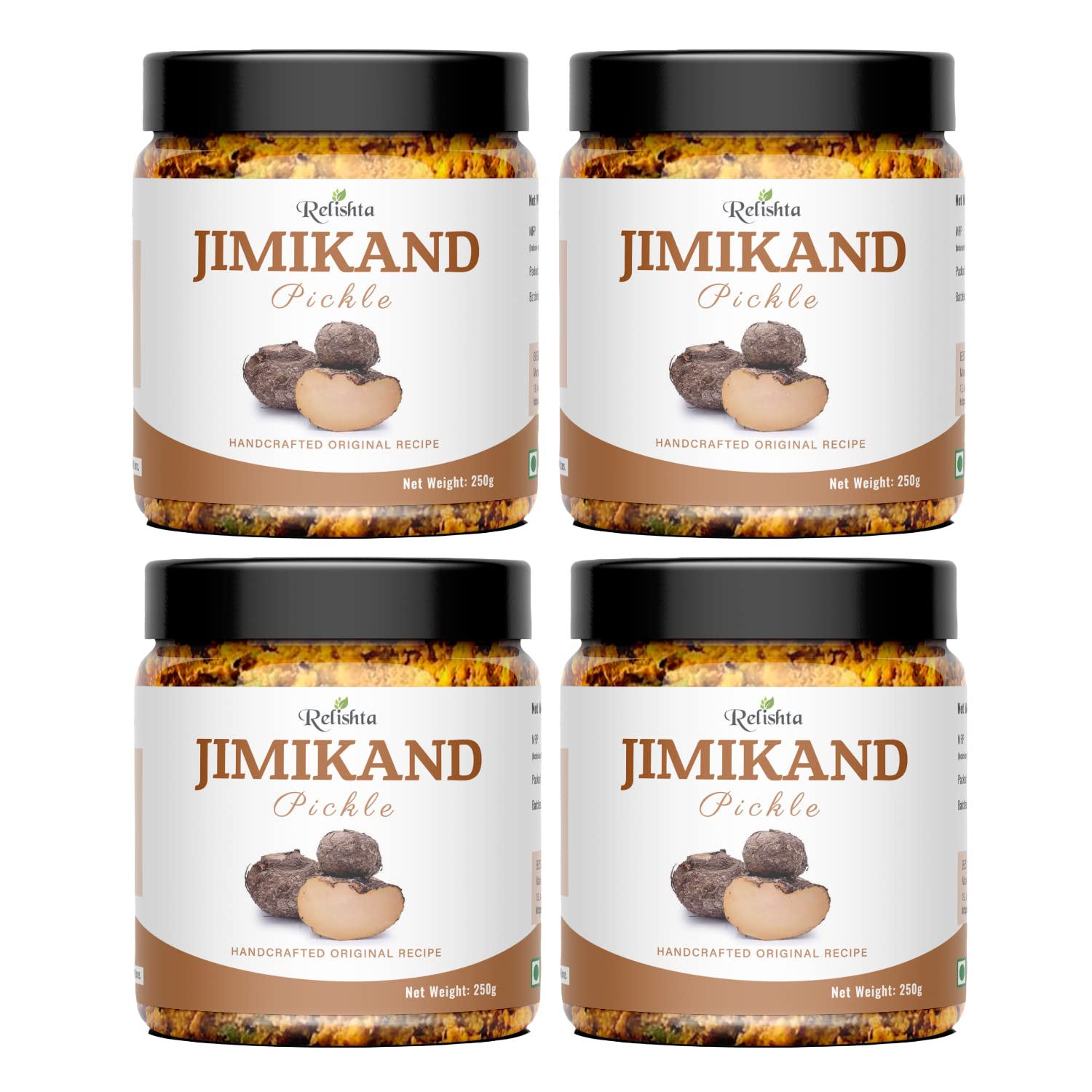 Relishta Jimikand Pickle Suran Ka Achar Combo (4x250G) Premium Less Oil Homemade (B09ZPY6VLL) Amazon Price History, Amazon Price Tracker