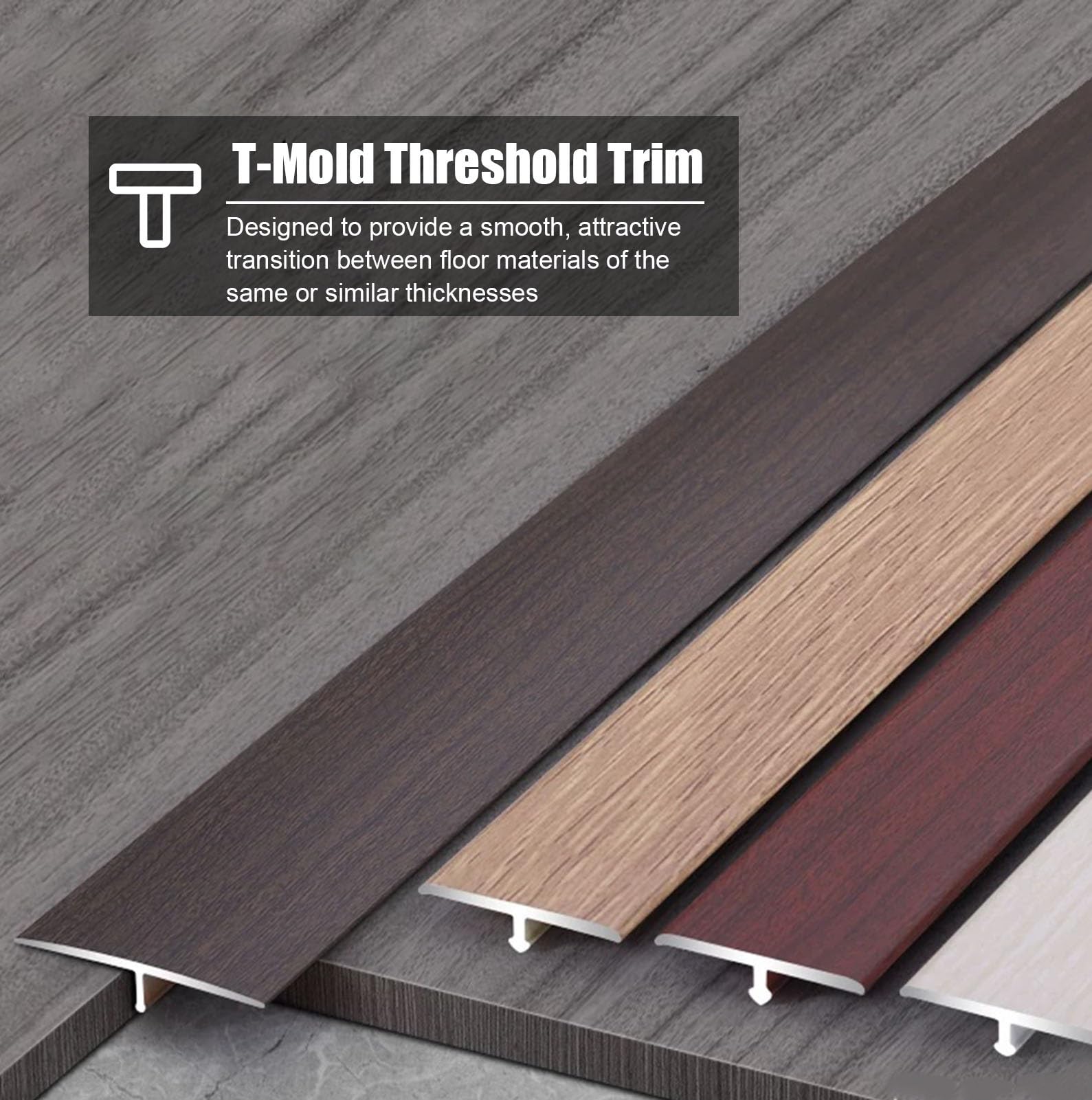 Profilo di Transizione Pavimento Profilo di Finitura per Soglia Porta | Barra di Transizione a T per Porte, Profilo di Protezione per Bordi di Corridoi, Divisorio Riduttore(Wood Grain-B)