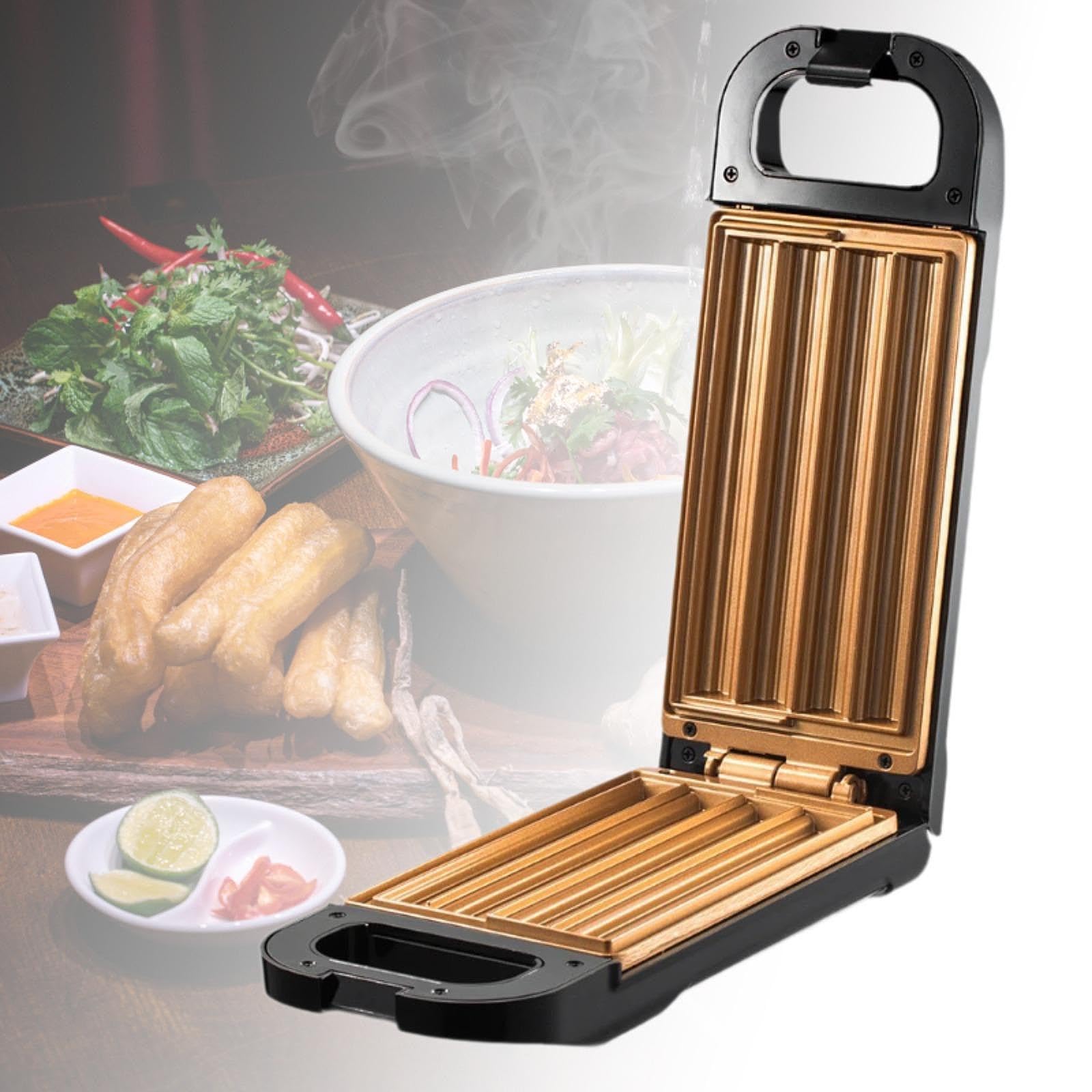 Churro Maker Elektrisch Churros Waffeleisen Empanada Maschine Edelstahl Antihaft für Küche Geschenk Fiesta Party Familienanlässe Restaurant Backen 13c