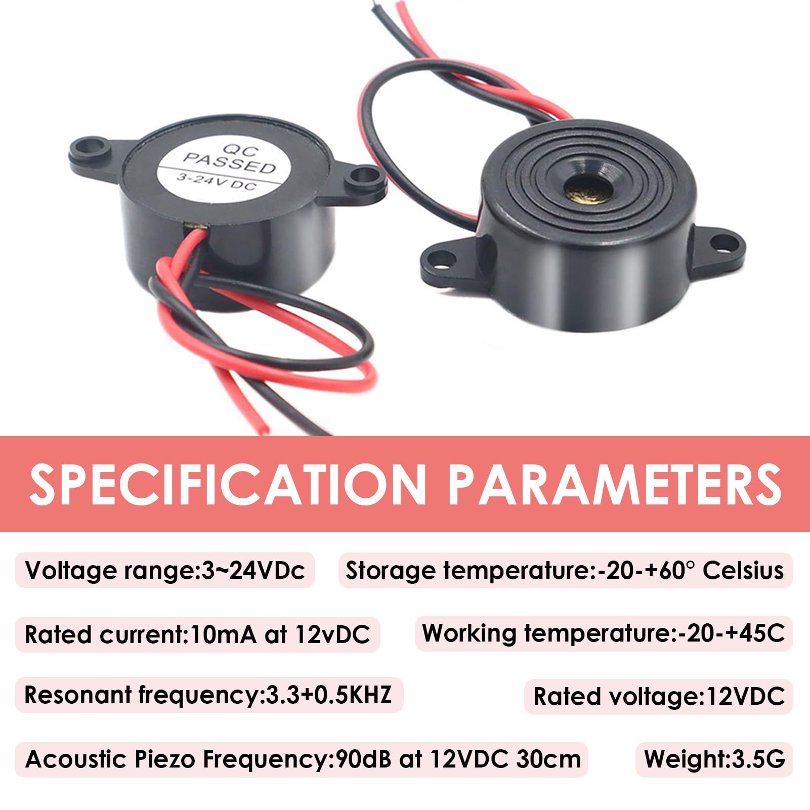 Buzzer Piezoelettrico 3-24V - Cicalino Elettronico Per Auto E Allarmi - Foto 8